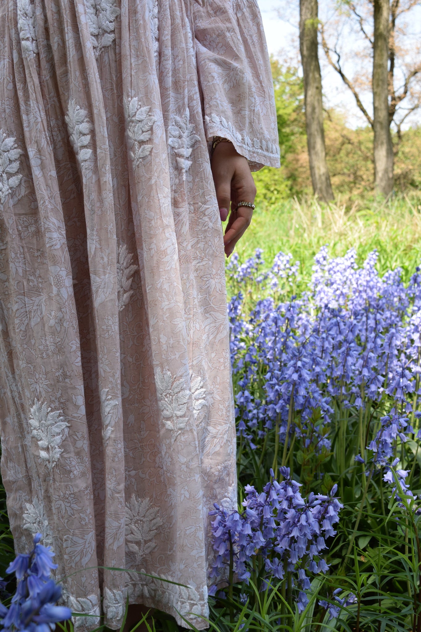 Printed Chikankari Midi