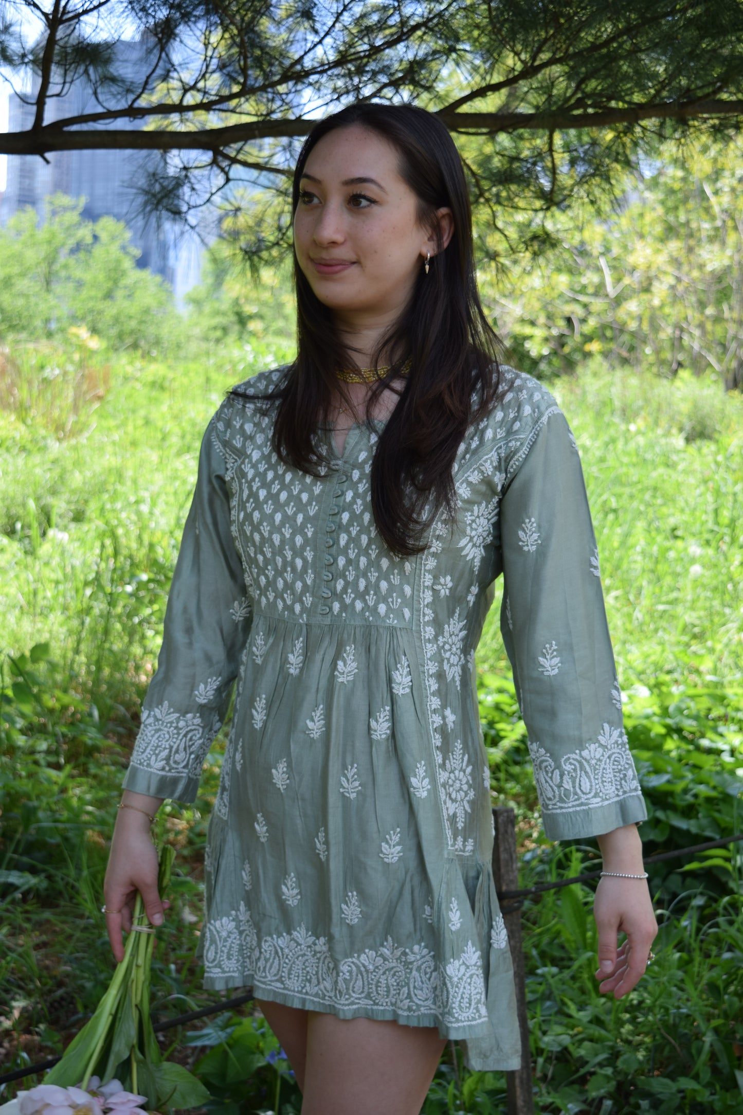 Silk Chikankari Mini